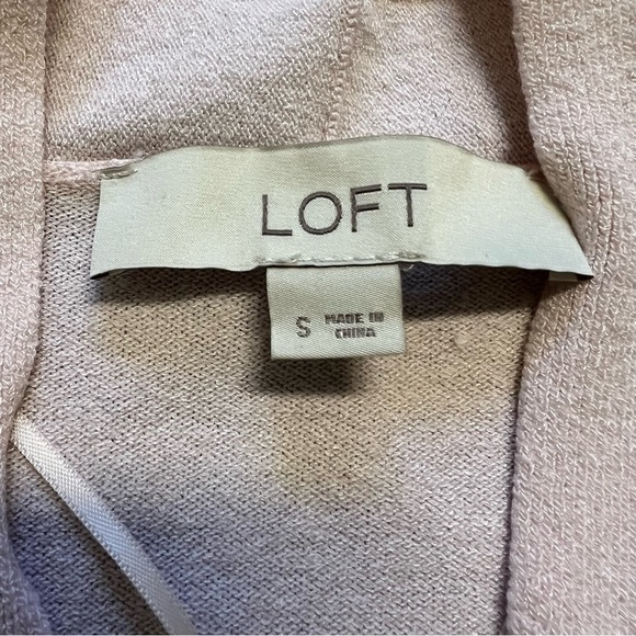 LOFT Open Front Long Sleeves Short Lightweight Knit Cardigan Soft Pink Casual S - Picture 6 of 10
